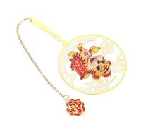 POPETPOP Brass Bookmark Hollow Zodiac Year of The Tiger Traditional Chinese Style Classical Book Page Marker for Students Office Stationery Reading Accessories