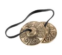 POPETPOP Brass Tibetan Tingsha Cymbals for Mindfulness and Relaxation, Sturdy Brass Meditation Musical Instruments with Intricate Designs for Yoga and Sound Therapy Style