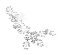 POPETPOP Bridal Rhinestone Flower Hair Comb Lightweight Zinc Alloy Wedding Hair Accessory for Women Elegant Floral Design Stable Fit Decorative Side Pin