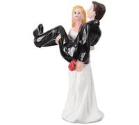 POPETPOP Bride and Groom Resin Figurine Wedding Couple Ornament Random Bouquet Color Wedding Table Decoration Cake Topper Home Decor Accents Random Color