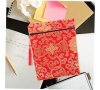 POPETPOP Brocade Buddhist Scriptures Bag Red Durable Fabric Book Pouch for Bible Storage Womens Purse for Religious Texts and Document Protection Elegant Embroidered Sleeve
