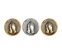 POPETPOP Brooch Pin Praying Hands with Delicate Making and Elegant Appearance and Random Color 5pcs Vintage Alloy Clip-on Breastpin Brooch Pin for Women Suitable for Sweaters and Suits at Proms