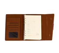 POPETPOP Brown Pu Business Notebook Schedule Handbook Easy to Carry and Store Features, Simple Design Weekly Planner for Creative Writing and Office Use