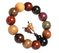 POPETPOP Buddha Bead Bracelet Wooden Bead Bracelet Chic Creative Design Wood Comfortable Decorative Jewelry for Women Employee Welfare Anniversary Celebration Random Color