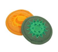 POPETPOP Buddha Sound Bowl Mats round Cushion Pads with Cotton Cloth Embroidery 2pcs Lightweight and Compact for Religious Meditation and Prayer Accessories