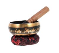POPETPOP Buddha Sound Bowl Tibetan Singing Bowl Chime Buddhist Ode Meditation Hand Making Singing Wood Rod for Sound Decorative Home Accessories Random Color