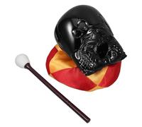 POPETPOP Buddhist Temple Block Muyu Set 4-inch Synthetic Wood Meditation Cushion and Mallet Religious Singing Bowl Accessory for Monk Chanting and Zen Practice