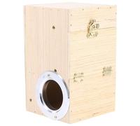 POPETPOP Budgerigar Bird Nest Box Wooden Natural Wood Circular Bird Breeding Box Convenient Opening Creative Style Khaki Colour to Promote Natural Breeding for Parrots Color