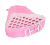 POPETPOP Bunny Litter Box Triangle Potty Trainer for Small Pets Portable Rabbit Toilet with Special Design to Prevent Spills Easy to Install Corner Potty for Guinea Pigs Chinchillas Pink