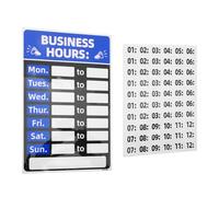 POPETPOP Business Hours Sign Erasable Store Opening Hours Stickers with Strong Adhesive Sun Protection Changeable Operation for Shops Restaurants Offices Bars Hotels