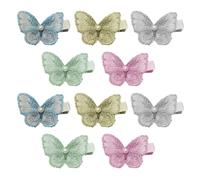 POPETPOP Butterfly Hair Clips with Adorable Embroidered Design 10pcs and Adults Fabric Non- Hair Accessories Random Color or Clothing for Outdoor and Shower Use