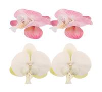 POPETPOP Butterfly Orchid Flower Plastic Clip on Flowers Shoe Clips 2 Pairs Elegant and Sophisticated Resistance to Deformation for Shoes for Beach Vacations and Casual Summer Outings