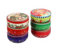 POPETPOP Candy Festival for Desktop 6pcs Tinplate Christmas Boxes and Decors Xmas Storage Color Candies Fruits for Holiday Presents