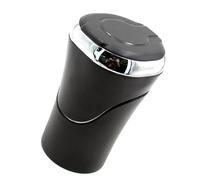 POPETPOP Car Ashtray with Lid and LED Light Cigar Ashtray for Car Supplies Abs Stainless Steel Ash Container Easy Clean Cup Holder Design Black