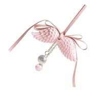 POPETPOP Car Vanilla Scented Essential Oil Diffuser Hanging Ornament with Pink Double Wings for Rearview Mirror, Car Pendant Air Freshener Accessory Set