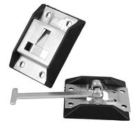 POPETPOP Cargo Trailer Door Latch T Handle Carbon Steel Hook Catch Holder | Galvanized Corrosion Resistant Hardware, Secure Retaining Part for Van Doors, Trailer Side Doors and Travel Setups
