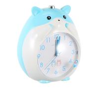 POPETPOP Cartoon Hamster Alarm Clock with Night Light and Silent Snooze Function, Blue Desktop Wake up Clock Suitable for Boys and Bedroom