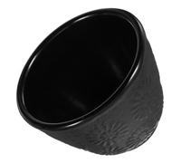 POPETPOP Cast Iron Tea Cup 80ml Retro Japanese Style Black Metal Teacup with Sunflower Pattern for Chinese and Japanese Tea Sets