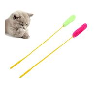 POPETPOP Cat -10pcs Plush String Training Cat Interactive Plush Funny Stick Teaser for Kitten (Random Color)
