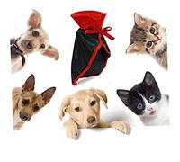POPETPOP Cat Cape Halloween Cat Costume Pet Halloween Costumes Red Pet Cloak for Travel and Parties