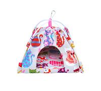 POPETPOP Cat Design Bird Perch Tent Premium Canvas Bird Sleeping Tent Hammock for Parrots Budgies and Pets Space-saving Hideaway for and