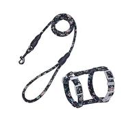 POPETPOP Cat Harness Strap Comfortable Cotton Traction Rope for Cats and Kittens Fit for Home Outdoor Walking Black