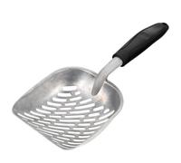 POPETPOP Cat Litter Scoop with Wide Mouth, Stainless Steel Cleaning Tool | PET Litter Shovel for Cat Owners, White Finish, Suitable for Waste Types, Easy Box Cleaning
