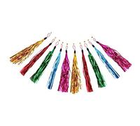 POPETPOP Cat Teaser Replacement Heads with Bell 10Pcs Glitter Tassels Interactive Cat Wand Toy Refills for Kitten Play and Engagement