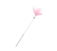 POPETPOP Cat Teaser Stick Toy with Jingle Bell Feather, Pink Pet Supplies