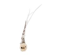 POPETPOP Cat Teaser Wand Head Feather Bird Replacement Head Realistic Bird Simulation Plush Feathered Metal Portable Play Travel for Cats