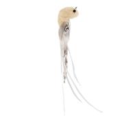 POPETPOP Cat Teaser Wand Replacement Head 5 Pcs Soft Feathered Material Plush Bird Shape Metal Rod Interactive for Cats Indoor Travel Use
