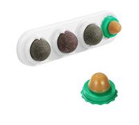 POPETPOP Catnip Balls for Cats- Rotatable Catnip Ball Cat Candy 5 in 1 Self-Adhesive Edible Catnip Toys, Catnip Wall Lick Treats Toys for Cats Kitten Kitty