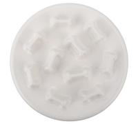 POPETPOP Ceramic Cat Slow Feeder Bowl Non-slip Slow Eating Pet Feeding Bowl with Bone Pattern White Suitable for Cats and Dogs Preventing Choking and Healthy Diet