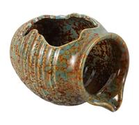 POPETPOP Ceramic Circulating Jar Waterfall Fountain for Indoor and Courtyard Decor, Small Eco-friendly Fish Tank with Natural Flow, Green Glaze Tabletop Garden Water Feature