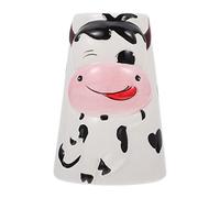 POPETPOP Ceramic Cow Pattern Vertical Hamster Water Bottle Stand Holder for Small Pets, Pet Water Dispenser Bracket Suitable for Hamsters and Rabbits