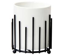 POPETPOP Ceramic Cutlery Holder for Kitchen Utensils and Chopsticks, Stylish Black Utensil Organizer with Simple Design, Keeps Forks and Knives Tidy on Workbench or Kitchen Counter