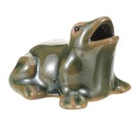 POPETPOP Ceramic Fountain Frog Ornament for Garden Decor Circulating Waterfall Feature Frog for Courtyard and Outdoor Yard Compact 2.00X1.57X1.57In Decorative Figurine