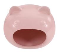 POPETPOP Ceramic Hamster Hideout Pink Cartoon Shaped Small Animal Shelter Comfortable Hideaway for Hamsters and Gerbils