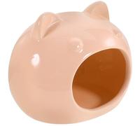 POPETPOP Ceramic Hamster Hideout Small Pet House Cozy Bed for Hamsters and Small Animals Large Light Orange Cute Rodent Shelter Suitable for Cage