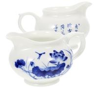 POPETPOP Ceramic Milk Gravy Boat and Sauce Cup Set 4.53X3.15X2.76In Porcelain with Handle for Serving Condiments and Hot Sauces at Dinner