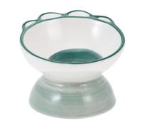 POPETPOP Ceramic Pet Bowl Puppy Bowl Convenient Easy to Clean Food Grade Safe Ceramic Tilt Design Simple Style Beautiful Raised Feeder for Home and Pet Cage Small Puppy