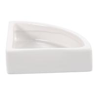 POPETPOP Ceramic Reptile Water Dish and Food Bowl Triangle Shape White Escape-proof Water Storage Basin Suitable for Turtles and Reptiles Pet Feeding Bowls