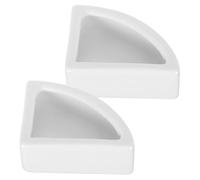 POPETPOP Ceramics Reptile Feeding Bowl 2pcs Medium Triangle Anti-escape Food and Water Dish for Lizards Amphibians Terrarium Supplies
