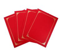 POPETPOP Certificate Covers with Simple Classic Design Red Paper 4pcs Convenient to Use and Carry, for Graduation Ceremonies and Award Ceremonies