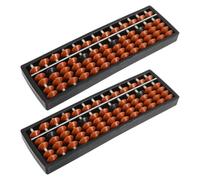 POPETPOP Chinese Abacus , Sl ead Track Contrasting Beads and 2pcs 13-column Plastic Arithmetic Counting Educational Math Learning Tool for Elementary Classrooms and Students
