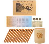 POPETPOP Chinese Divination Game Bamboo Fortune Telling Sticks with Bucket and Instruction Booklet Traditional Divination Prop for Feng Shui and I Ching Study Kit