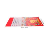 POPETPOP Chinese Lunar Year Wall Calendar Vertical Paper Hanging with Traditional Foil Elements and Vivid Sheep Year Motifs, Easy Hanging and Writable Space for Office or Home Decoration