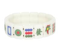 POPETPOP Chinese Mahjong Bracelet Creative Bangle: Mahjong Stretchy Bracelet with Box for Valentine's Day Unisex Women Men, 2. 55 X 2. 55 X 0. 71 in