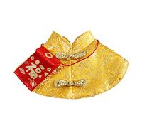 POPETPOP Chinese New Year PET Costume Chinese Style Cat Coat Joyous Red Envelope Decorative Cloak Comfortable Winter PET Clothes Dog Cat Apparel Kitten Traditional Suit