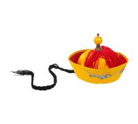 POPETPOP Chinese Style Ancient Emperor Hat with Braided Ponytail for Adult Cosplay and Traditional Performance